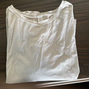 Athleta cropped mesh white t shirt and navy